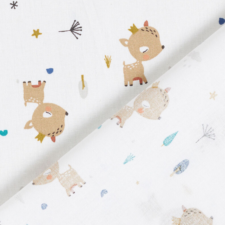 Cotton Poplin Deer with a crown – ivory,  image number 4