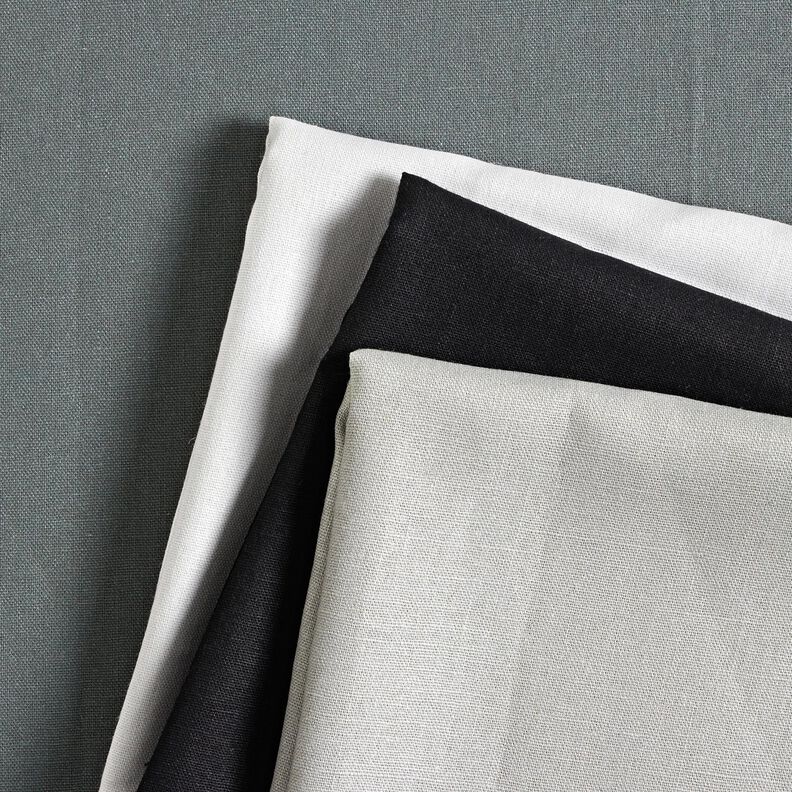 pure heavy linen Plain – black,  image number 4