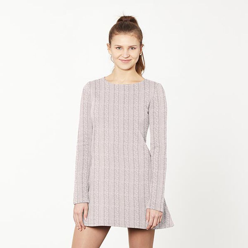 French Terry cable knit print – light beige, image number 5