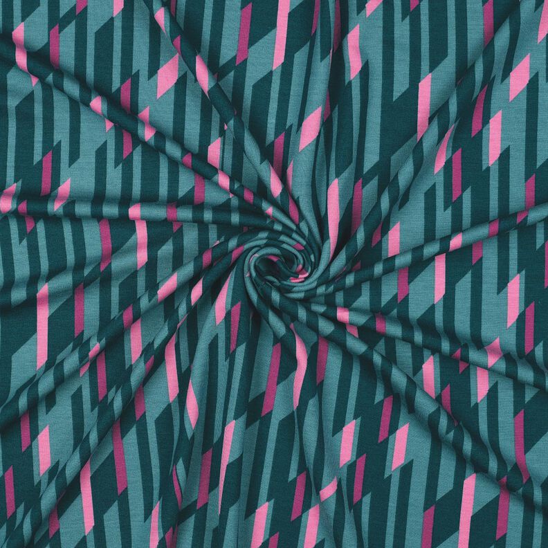 Ponte Roma Jersey abstract diamonds – petrol/pink,  image number 3