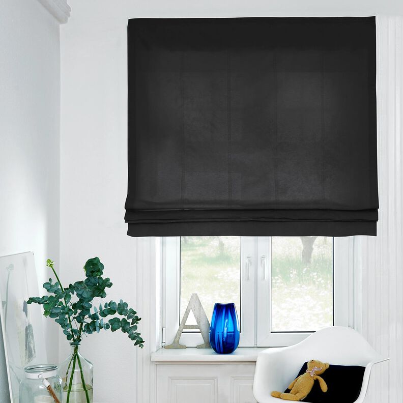 pure heavy linen Plain – black,  image number 5