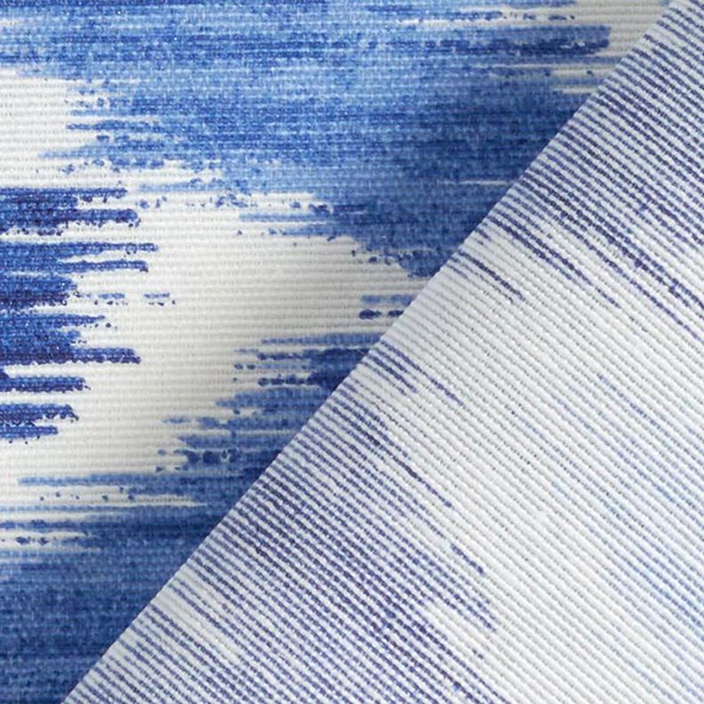 Ikat print coated cotton – blue/white,  image number 4