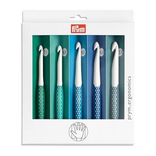 Wool Crochet Hook Set, 5 pieces [7,0 - 12,0] Ergonomics| Prym, 