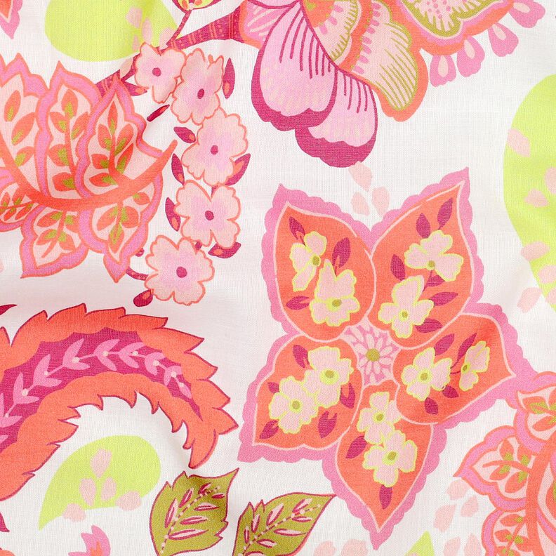 Cotton voile Stella | Nerida Hansen – white/coral,  image number 2