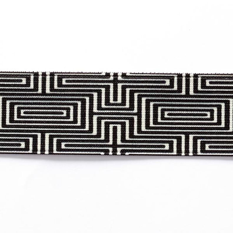 Labyrinth Elastic [ 3,5 cm ] – black/white,  image number 1