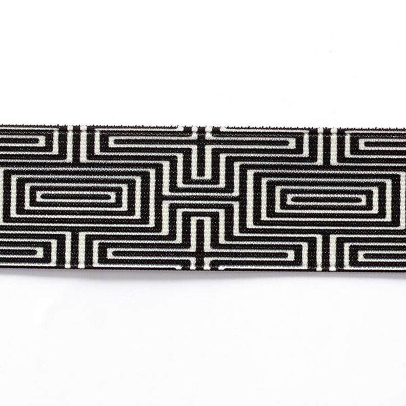 Labyrinth Elastic  [ 3,5 cm ] – black/white,  image number 1