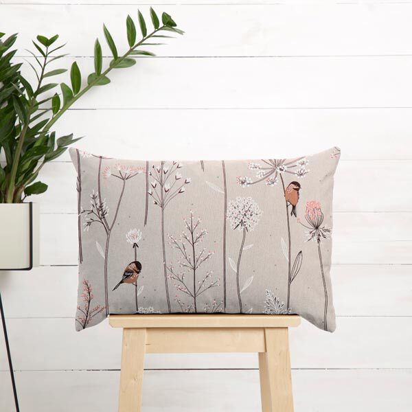 Decor Fabric Half Panama Birds and Twigs – natural,  image number 7