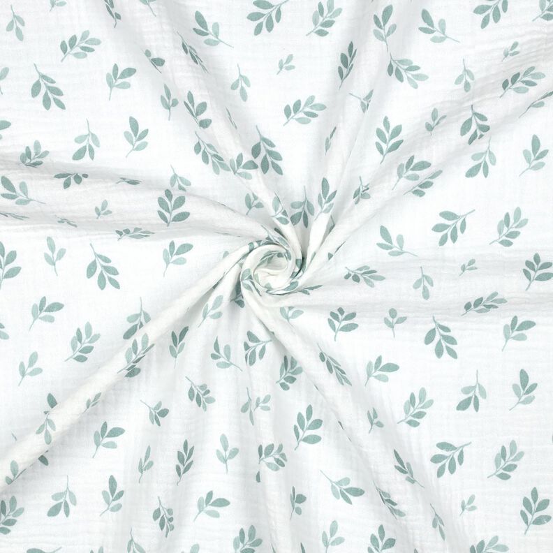 Double Gauze/Muslin branches | Poppy Fabrics – white/reed, image number 3