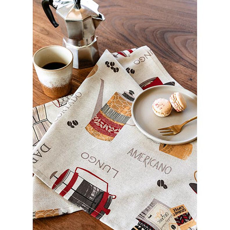 Decor Fabric Half Panama Coffee – carmine/natural,  image number 6