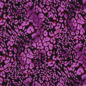 Stretch viscose digital leopard print – black/red lilac, 
