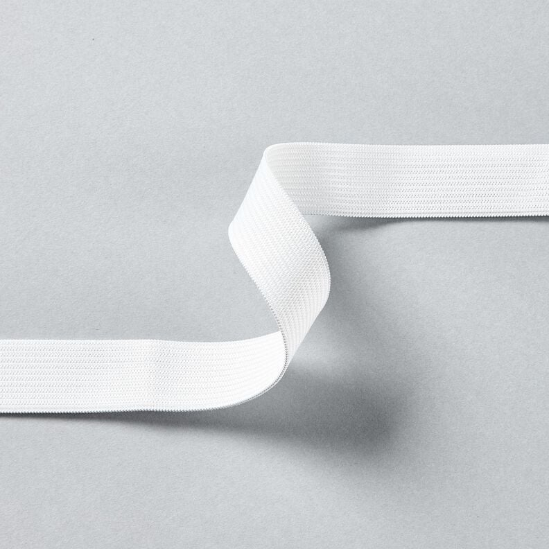 Smooth elastic tape [3 m | 20 mm] – white,  image number 2