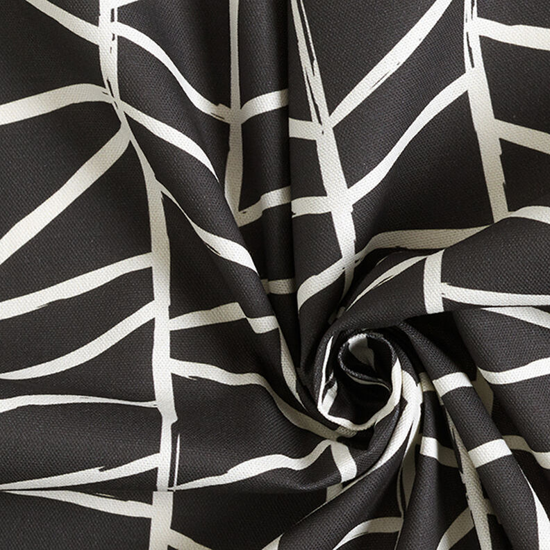 Decor Fabric Half Panama Abstract Lines – ivory/black,  image number 3