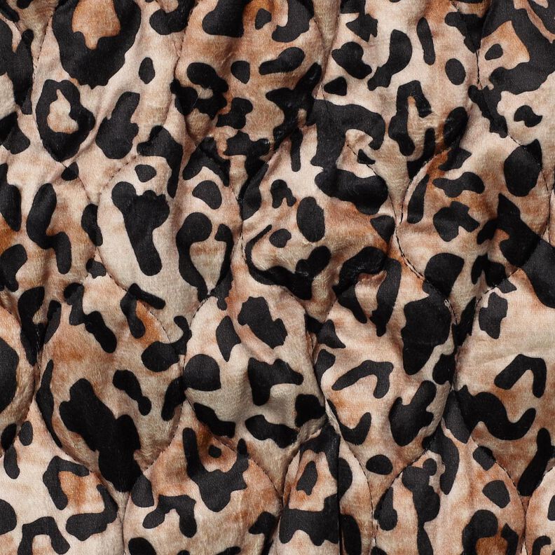 Quilted Fabric Leo Digital Print – light brown/black, image number 2