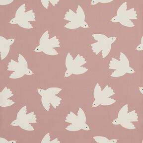 Raincoat Fabric birds Digital Print – light dusky pink, 