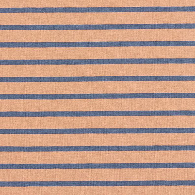 Narrow & Wide Stripes Cotton Jersey – copper/denim blue,  image number 1