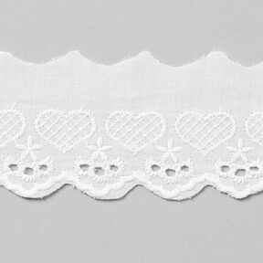 Little Hearts Scalloped Lace [50 mm] - white, 