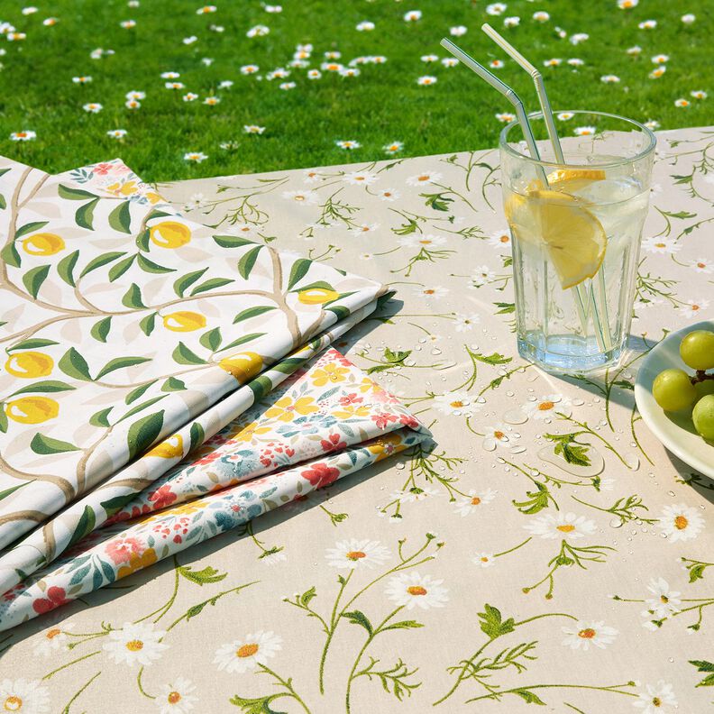 Coated Cotton painted lemons – white/lemon yellow,  image number 7