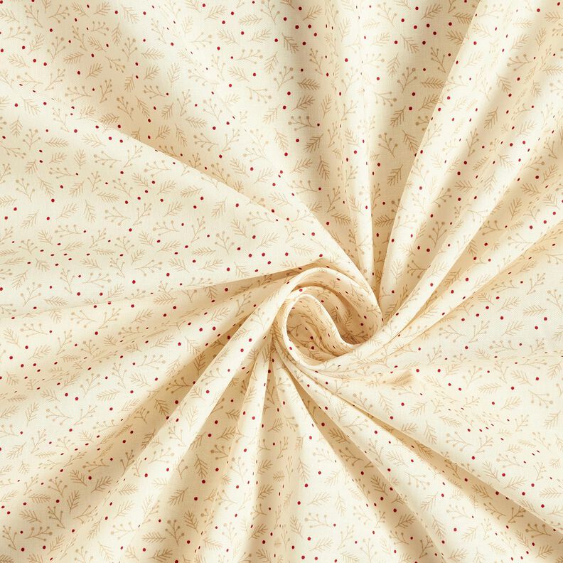 Cotton Poplin Festive Branches – cream, image number 3