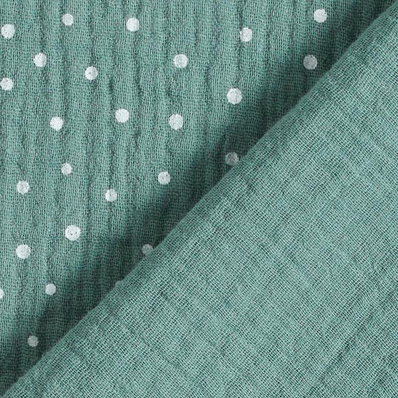 Double Gauze/Muslin Polka Dots – reed/white,  image number 4