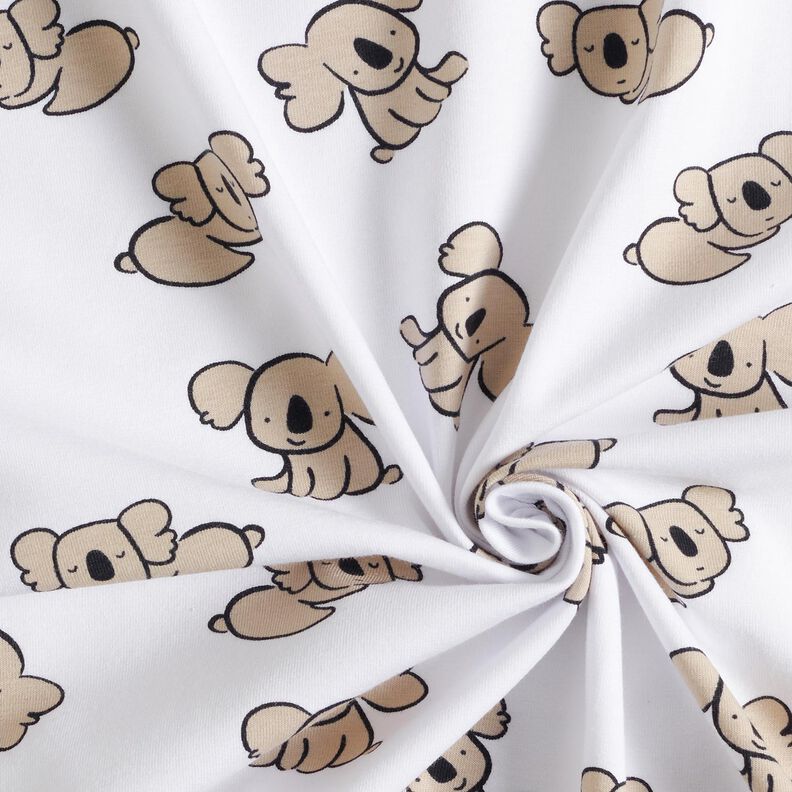 GOTS Cotton Jersey Koala | Poppy Fabrics – white/almond,  image number 3