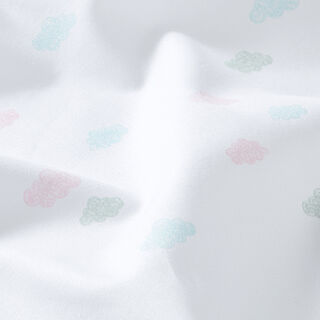 GOTS Scribble Look Clouds Cotton Poplin | Tula – white, 