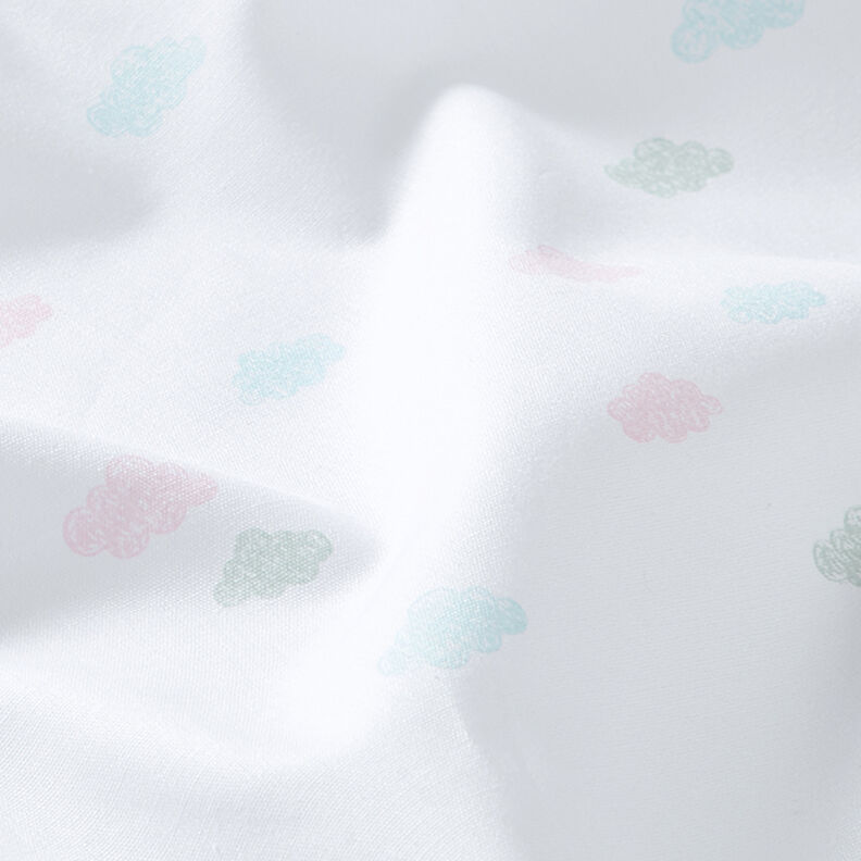 GOTS Scribble Look Clouds Cotton Poplin | Tula – white,  image number 2