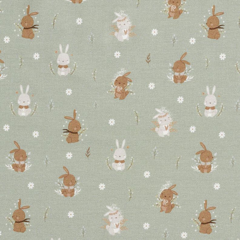 Cotton Jersey Cute Bunnies Digital Print – reed,  image number 1