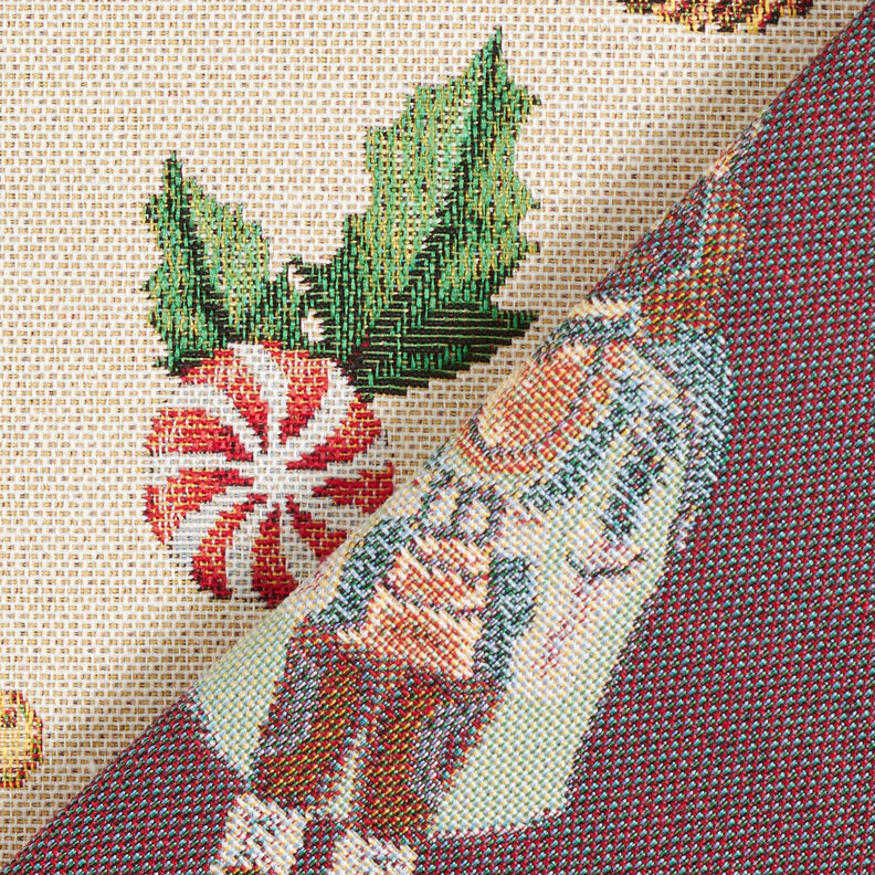 Decor Fabric Tapestry Fabric festive nutcrackers – light beige/red,  image number 4
