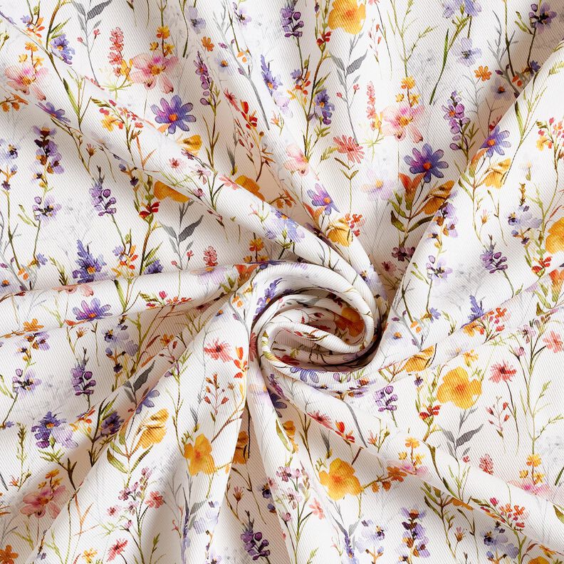 Decor Fabric Cotton Twill wildflowers – ivory/lilac, image number 3