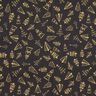 Cotton Cretonne elegant fir trees – black/gold,  thumbnail number 1