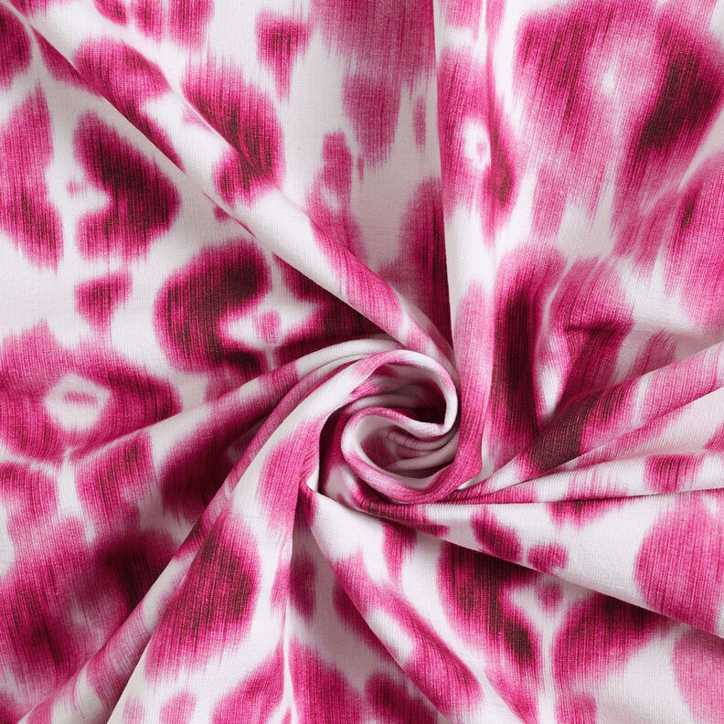 GOTS French terry batik leopard print | TCC x LOOKS by Wolfgang Joop – purple/white,  image number 5