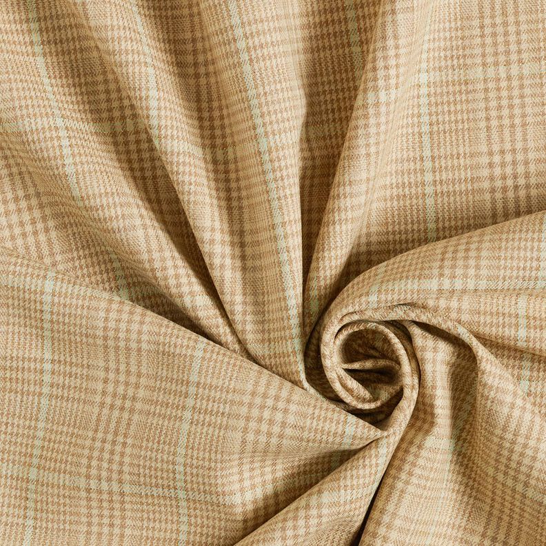 Viscose Blend fine Prince of Wales check with lurex – almond/pale mint,  image number 3