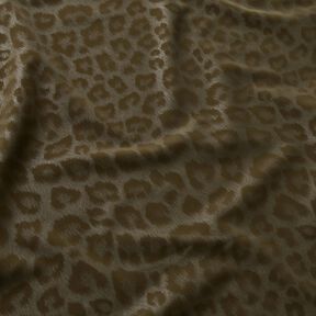 Coated trouser fabric brushed leopard print – khaki, 