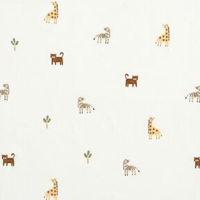 Cotton Flannel little steppe animals &ndash; white, 