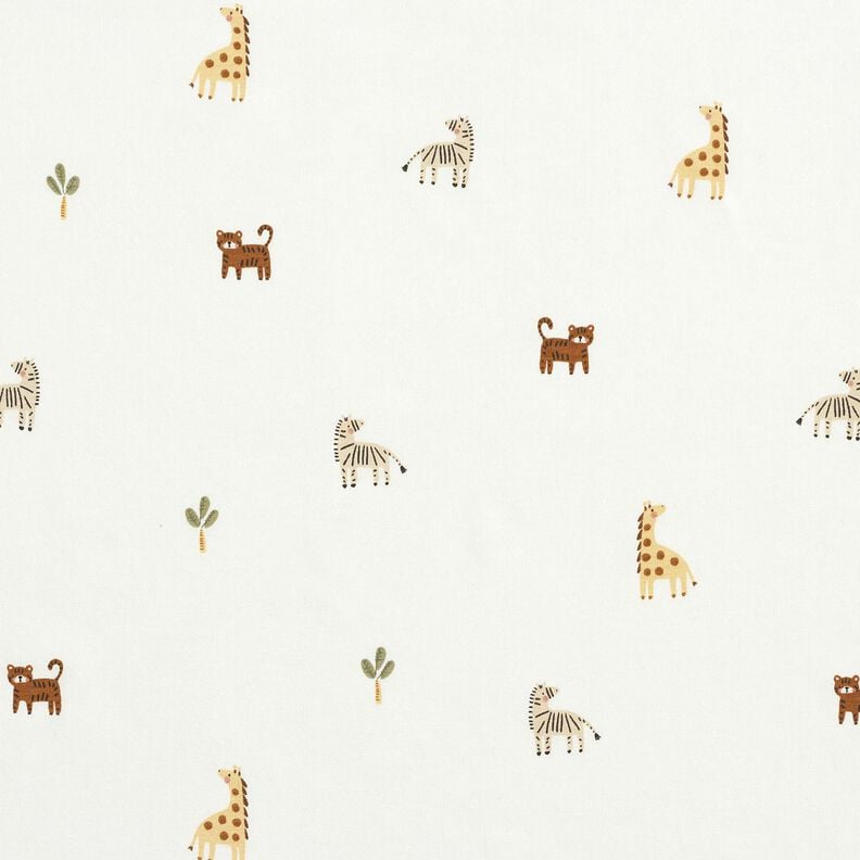 Cotton Jersey little steppe animals &ndash; white,  image number 1
