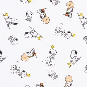 Cotton Jersey Snoopy and Charlie Brown – white, 