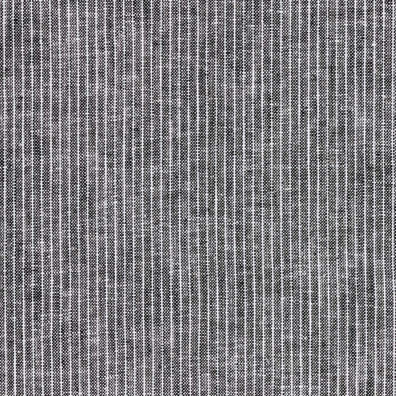 Linen Cotton Blend Narrow Stripes – black/white,  image number 1