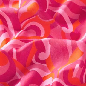 Swimsuit Fabric abstract loops – intense pink/orange, 