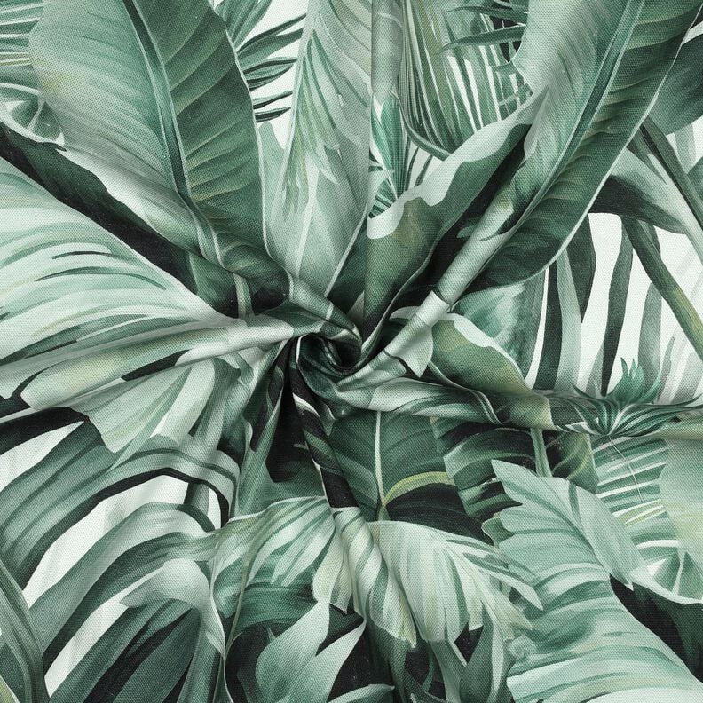Decor Fabric Canvas painted palm leaves – ivory/eucalyptus,  image number 3