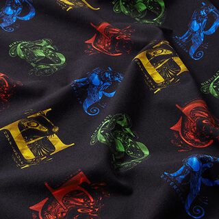 Cotton Jersey Licensed Fabric Harry Potter, Initials and Mascots | Warner Bros. – black, 