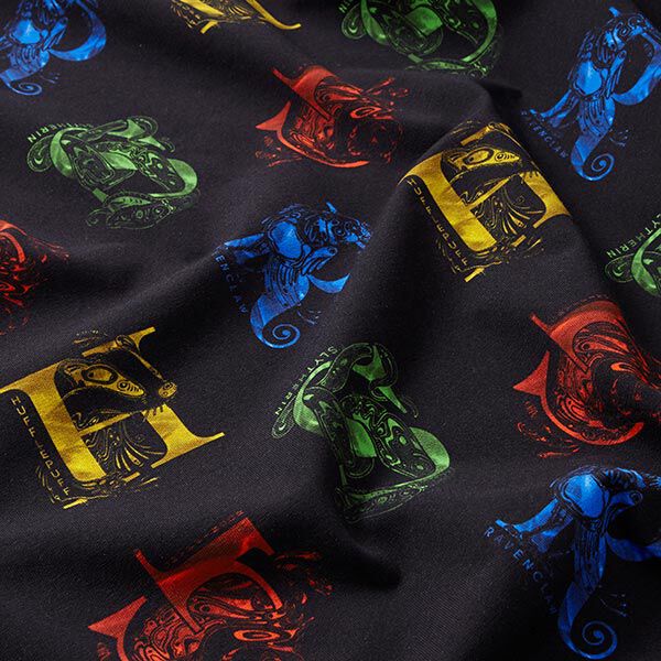 Cotton Jersey Licensed Fabric Harry Potter, Initials and Mascots | Warner Bros. – black,  image number 2