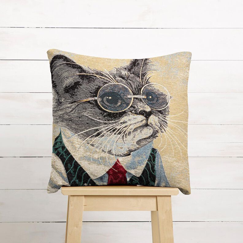 Decorative Panel Tapestry Fabric elegant cat &ndash; natural/grey,  image number 6