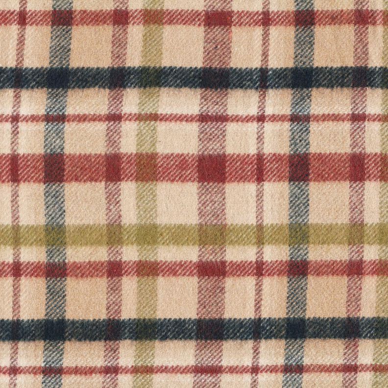 Checked Double face Coating Fabric – beige/brown,  image number 1