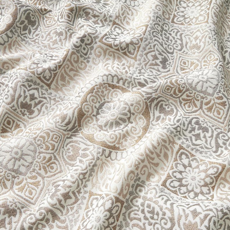 Decor Fabric Jacquard elegant tiles – anemone/light beige,  image number 2