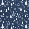 Cotton Poplin small Christmas trees – navy blue/white,  thumbnail number 1