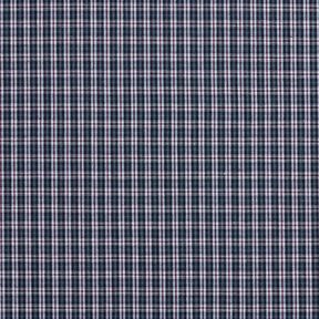 Shirt fabric double check – navy blue/burgundy, 