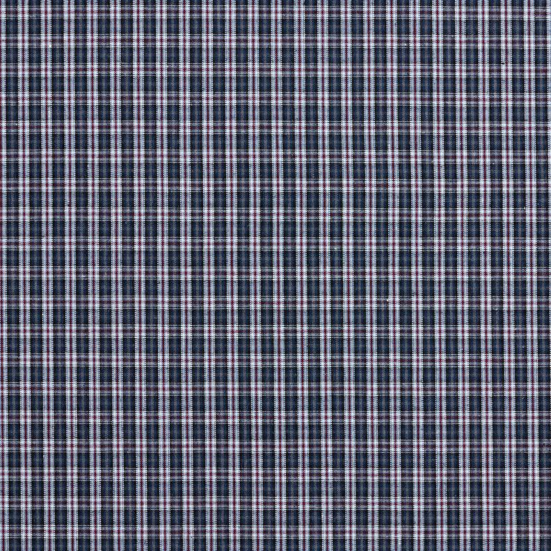 Shirt fabric double check – navy blue/burgundy,  image number 1