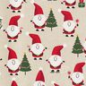 Decorative fabric half Panama cheerful Santa Clauses – natural,  thumbnail number 6