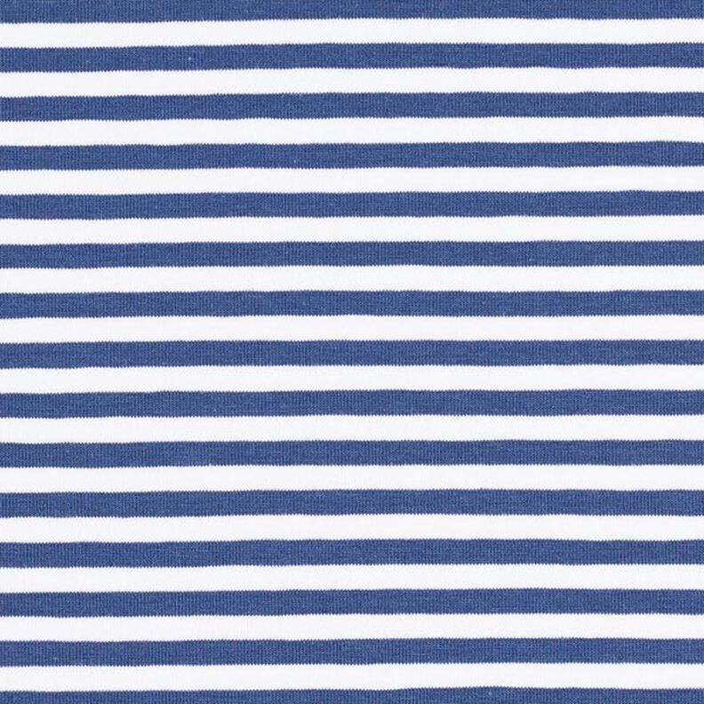 Cotton Jersey Narrow Stripes – denim blue/white,  image number 1