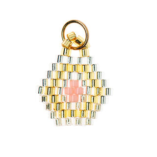 Pendant Brick Stitch Hexagon [14 mm  x 16 mm] | Rico Design – gold metallic, 